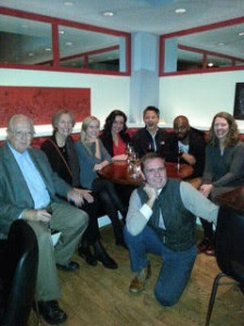 Cast Party in New York after the workshop for "Sacred City Alive!," a new musical by Forum members Mary Kay Williams and Edward J. Keating (seated far left). The workshop was presented by the St. Genesius Society of St. Malachy's-The Actors' Chapel off Broadway on November 3, 2016. A second presentation of "Sacred City Alive" was held at The Lambs Theatrical Club in New York on November 4, 2016